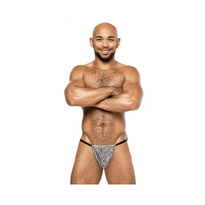 Men s Clothing Male Power Disco Desire Posing Strap Black silver O s