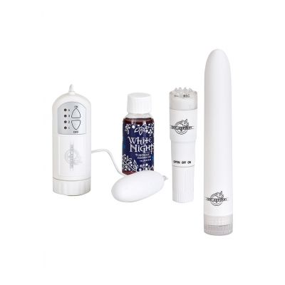 White Nights Pleasure Kit White Mini Wand Vibrator