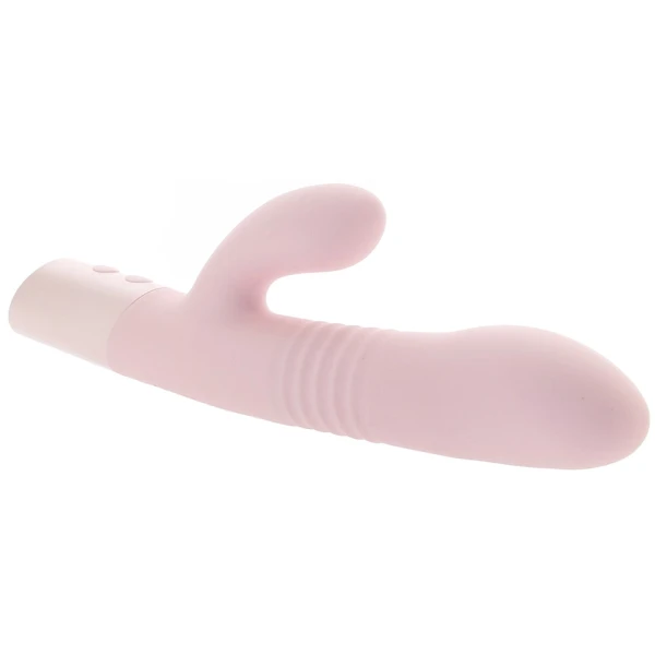 Fraya Rechargeable Silicone Thrusting Dual Stimulation Vibrator By Blush - Pink