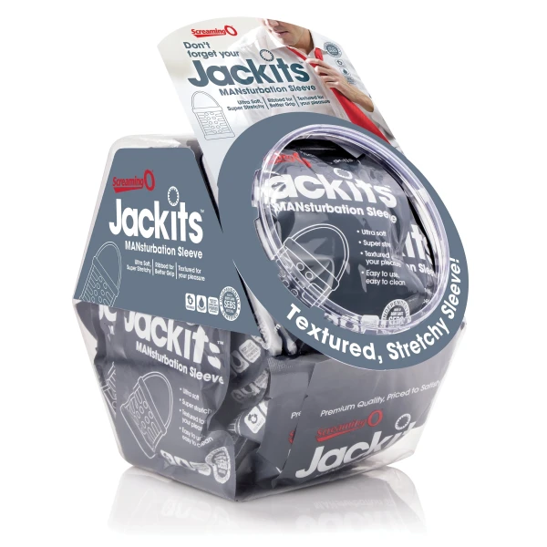 Jackits Mansturbation Sleeve - 24 Count Candy  Bowl - Clear