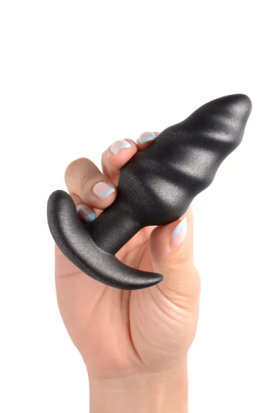 Bang 4.2" Vibrating Silicone Swirl Butt Plug with Remote Control
