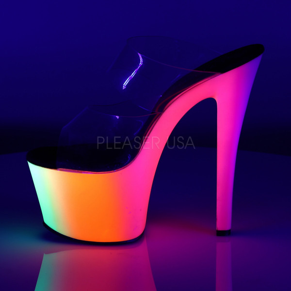 7 inches Heel, 2 3/4 inches PF Two-Band Slide W/Neon MC PF Bottom