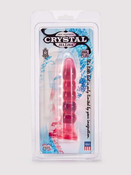 Doc Johnson Crystal Jellies Ribbed Anal Starter Dildo 5 Inch