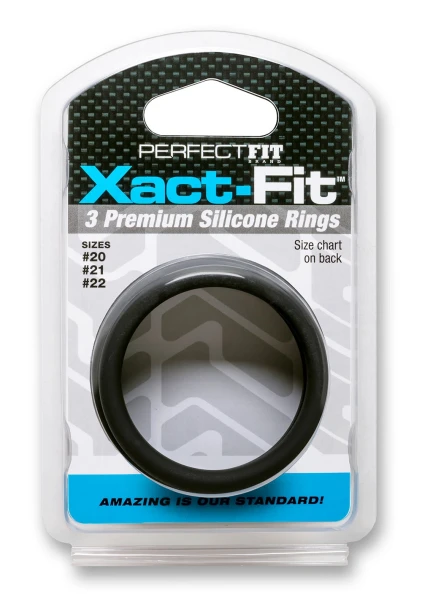 Perfect Fit Xact-Fit Silicone Cock Rings 3-Packs Incremental Sizes