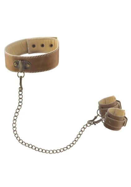 Collar With Handcuffs - Brown — image 4 of 7