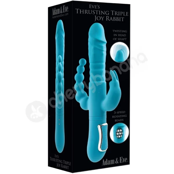 Adam & Eve Eves Thrusting Triple Joy Rabbit With Anal Beads