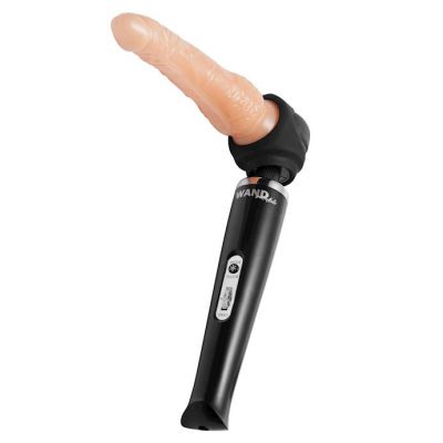 Strap Cap Vibrating Wand Harness Kit With Dildo Flesh 8 2 Inch