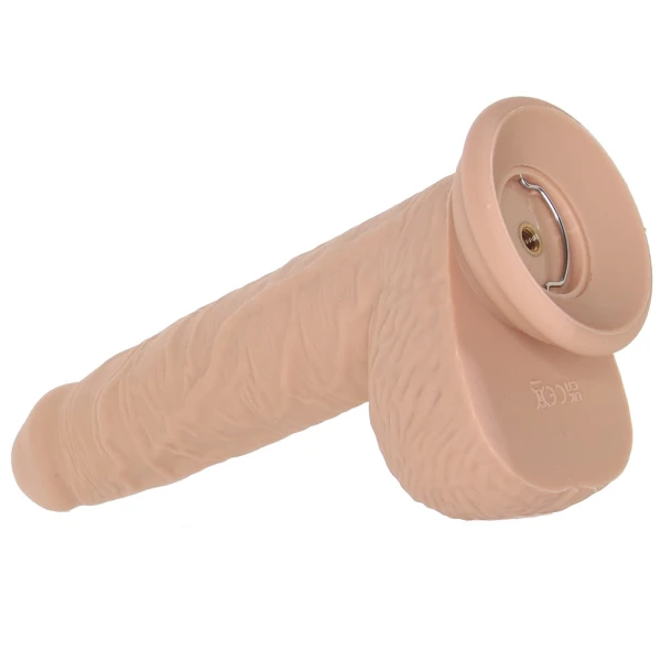 Squirting Fuck Stick 9" Vibrating Realistic Silicone Suction Cup Dildo By CalExotics - Vanilla