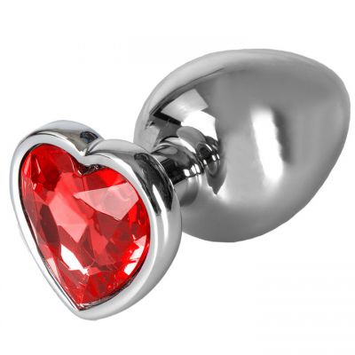 Bejewelled Red Heart Jewelled Butt Plug 3 3 5 or 4 Inch