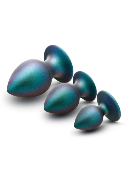 Anal Adventures Matrix Metaverse Silicone 3 Piece Butt Plug Kit By Blush - Dark Millenia
