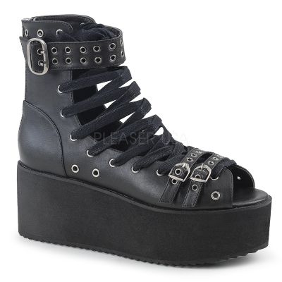 2 3 4 inches PF Lace Up Ankle High Sandal Backl Zip