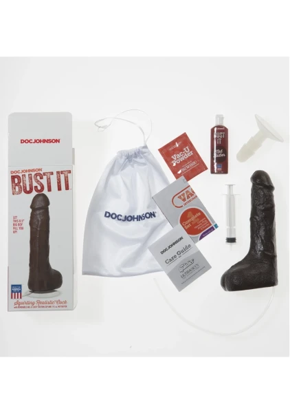 Bust It Squirting Realistic Cock by Doc Johnson -  Chocolate