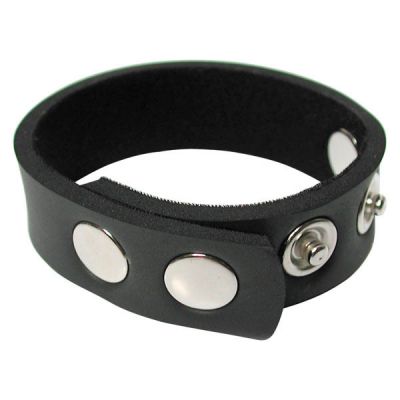 KinkLab 5 Snap Neoprene Cock Ring Black Adjustable Cock Ring