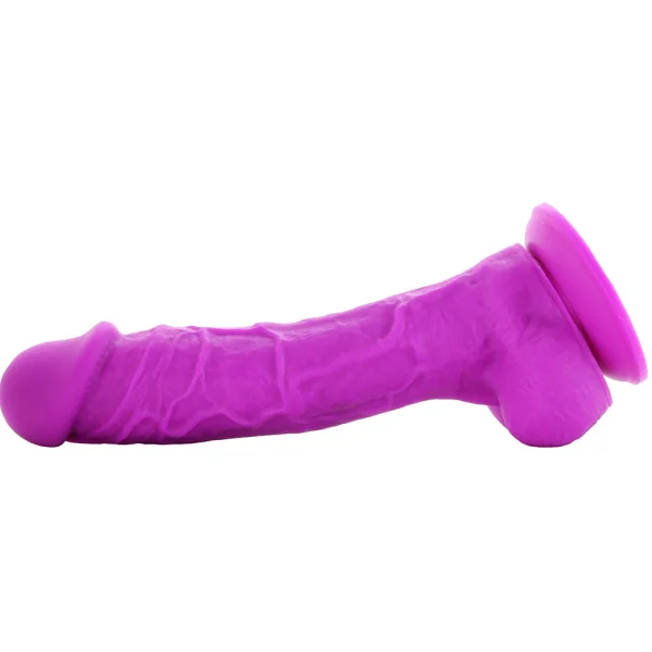 Colours Dual Density 8 Inch Silicone Suction Cup Dildo - Purple