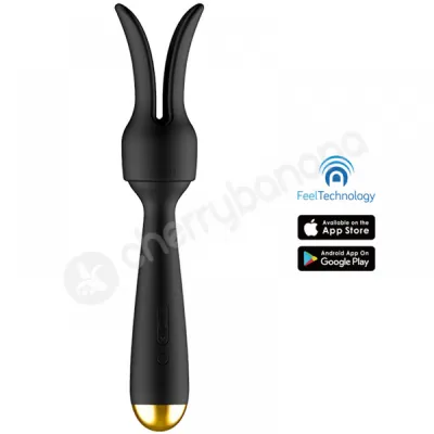 Svakom Emma Neo App Controlled Black Heating Wand With Attachment