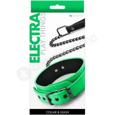 Electra Play Things Neon Green Adjustable Collar Leash