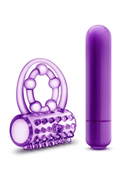 Play With Me - the Player - Vibrating Double Strap Ring - Purple