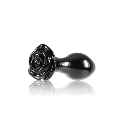 Crystal Rose Butt Plug Black 3 5 Inch