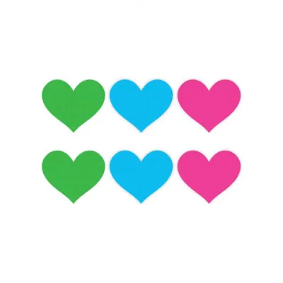 Neon Heart Pasties Value Pack Of 3 O S