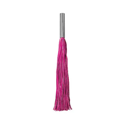 Leather Whip Metal Long Pink