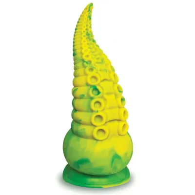 Alien Nation Octopod Silicone Rechargeable Vibrating Creature Dildo Yellow and Green