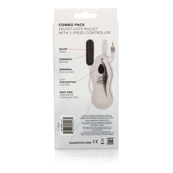 Sterling Collection Combo Pack Velvet Cote Bullet  With 2-Speed Controller