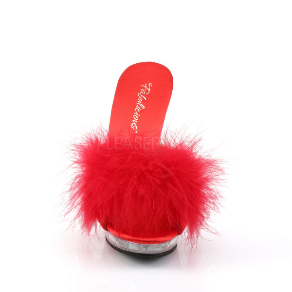 LIP-101-8 - 5" Stiletto Heel PF Marabou Slipper — image 6 of 16