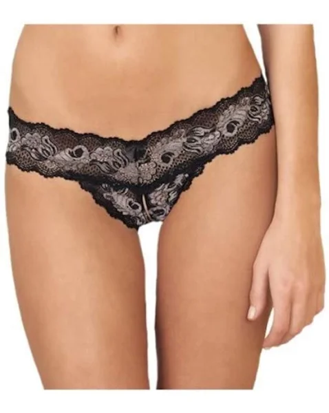 Crotchless Lace V-Thong S/M