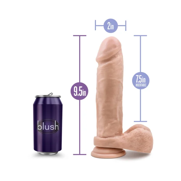 Au Natural 9.5 inches Dildo with Suction Cup Beige
