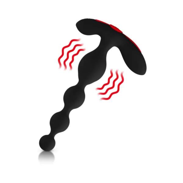 Forto Vibrating Anal Beads Black