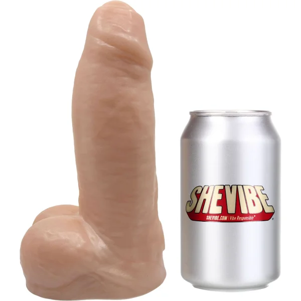 BIG Daddy Danny Uncut XL 8" Platinum Silicone Realistic Dildo With Balls By Dee's Big Daddies - Vanilla