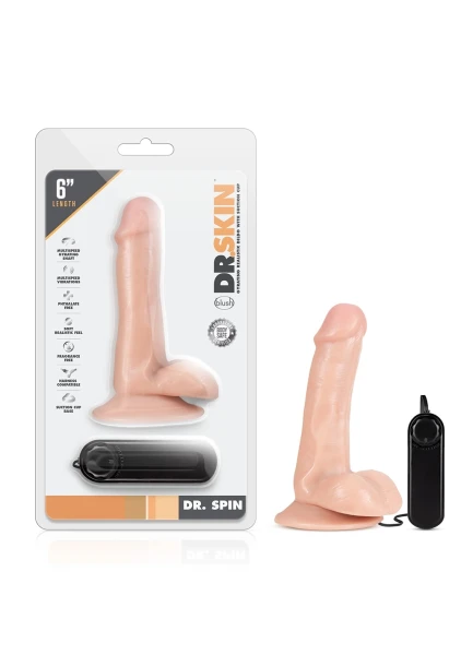Dr. Skin - Dr. Spin - 6 Inch Gyrating Realistic Dildo - Vanilla