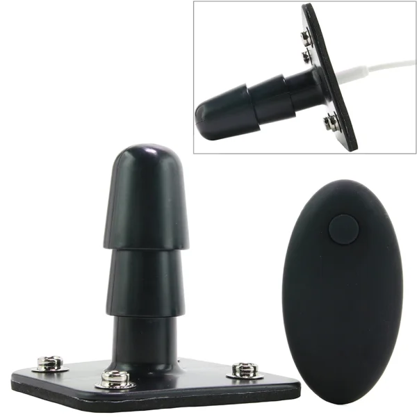 Vac-U-Lock Supreme Harness With Vibrating Plug Black