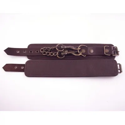 Rouge Plain Leather Wrist Cuffs
