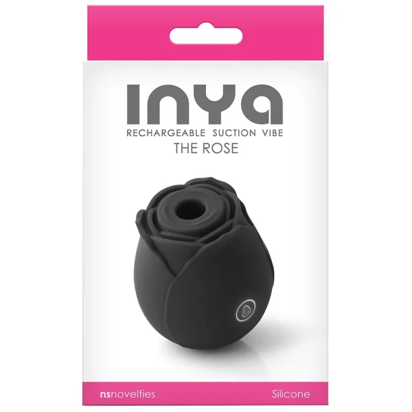 Inya The Rose Silicone Rechargeable Clitoral Pressure Wave Stimulator - Black