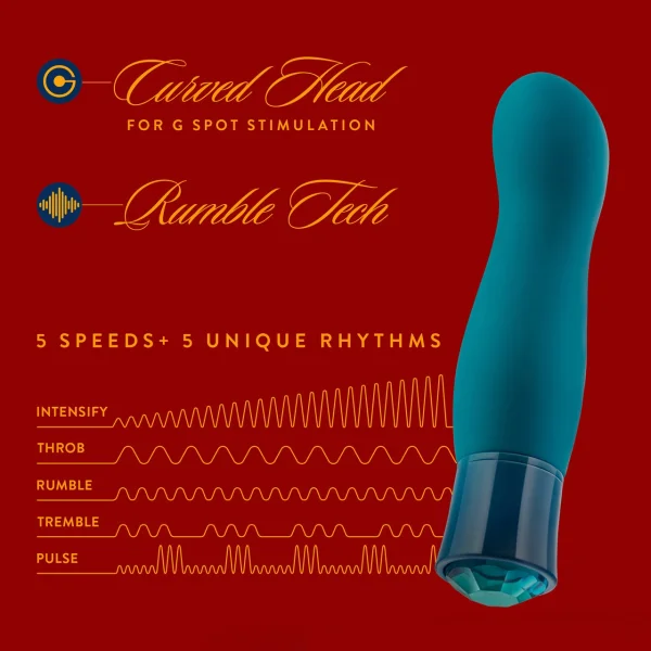 Oh My Gem Fierce Rechargeable Silicone Warming G-Spot Vibrator By Blush - Blue Topaz