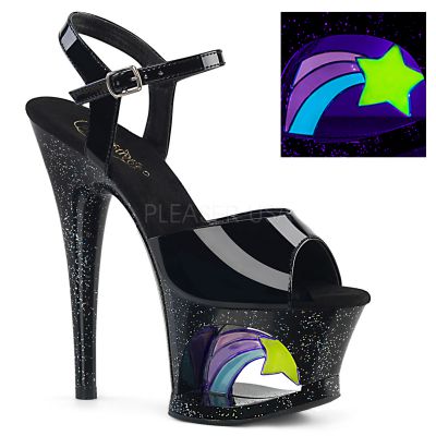 7 inches Heel 2 3 4 inches Cut Out PF Ankle Strap Sandal w Shooting Star