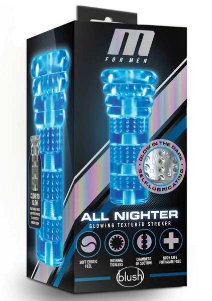 Clear Glow-In-The-Dark Self Lubricating Stroker