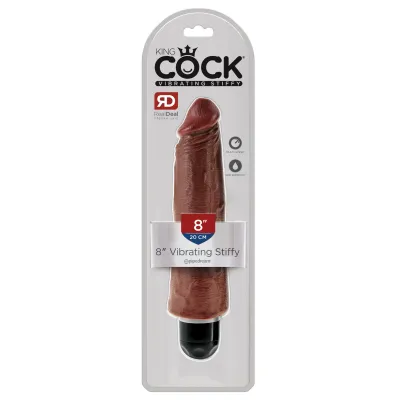 King Cock 8 Vibrating Stiffy Brown