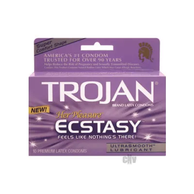 Trojan her pleasure ecstasy condoms box of 10