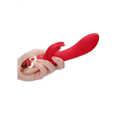 Heating Rabbit Vibrator Opulent Red 8 Inch