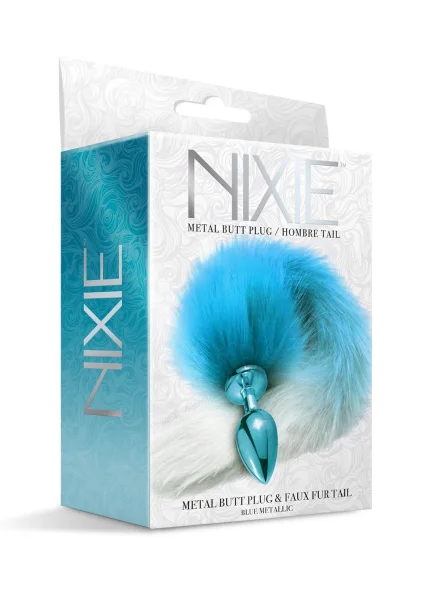 Nixie Metal Butt Plug With Ombre Tail Purple