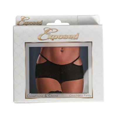 Champagne Caviar Crotchless Pnty Bk Sm