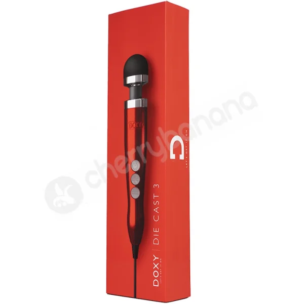 Doxy Number 3 Red Die Cast Vibrating Massager Wand