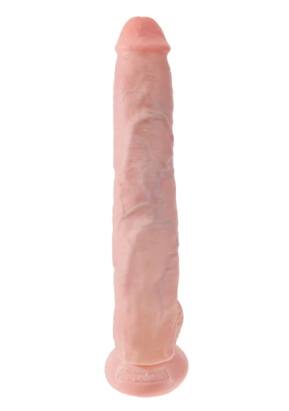 King Cock 14" Suction Cup Dildo With Balls - Vanilla