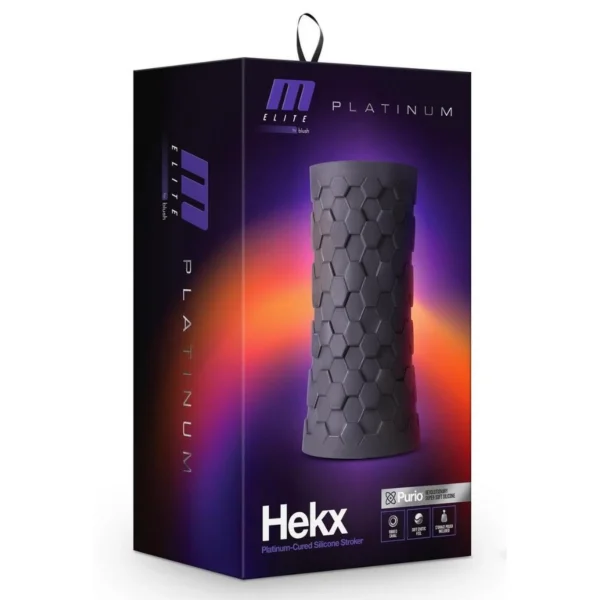 M Elite Platinum Hekx Silicone Dual End Penis Masturbator By Blush - Black