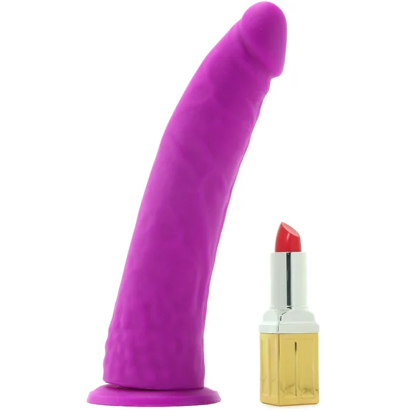 Colours Pleasures Thin 8 Inch Purple Silicone Suction Cup Dildo
