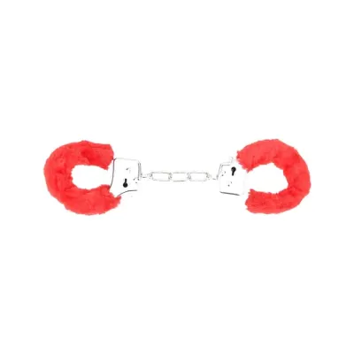 Bound to Play Heavy Duty Furry Handcuffs Red