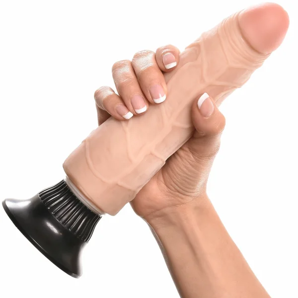 Real Feel Deluxe No. 3 - 7" Suction Cup Vibrating Dildo - Vanilla