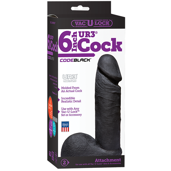 Vac-U-Lock CODE BLACK UR3 6" Realistic Cock